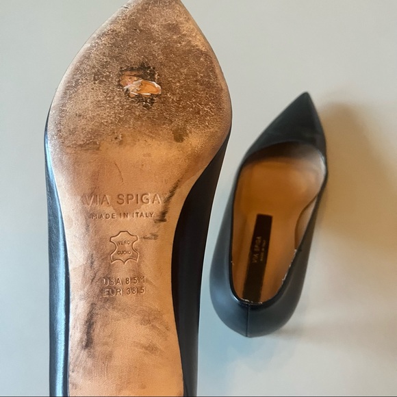 Via Spiga V-Nikole Black, 8.5 US, 38.5 EU, 2.25” Kitten Heel Pumps - Picture 8 of 10